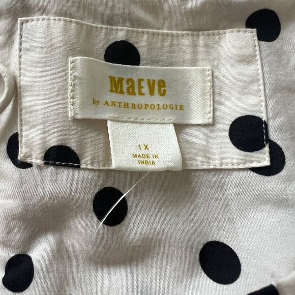 Anthropologie Maeve Polka Dot Spaghetti Strap Babydoll Mini Dress, 1x - Picture 10 of 12